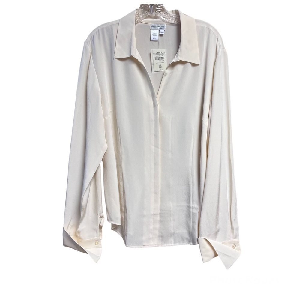 Coldwater Creek Cream Silk Blouse XL Women